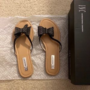 INC International Concepts Womens Mabae Bow Flat Sandals